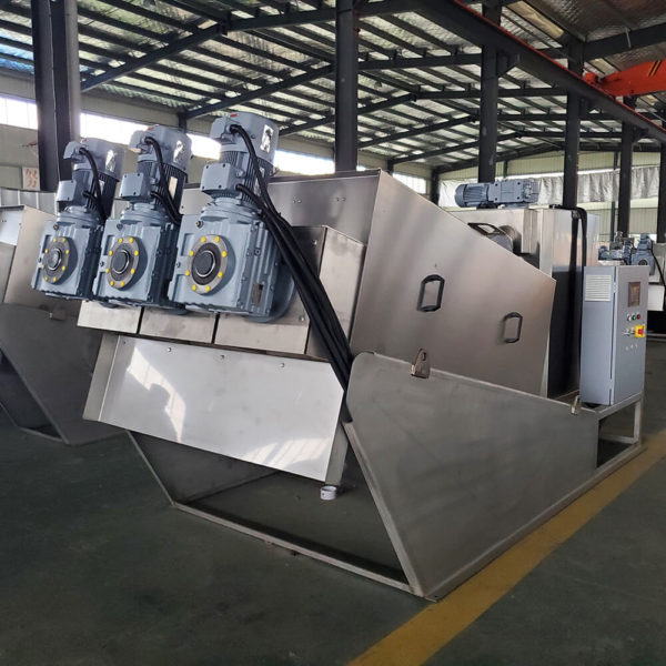 Triple Volute Dewatering Screw Press Sideview